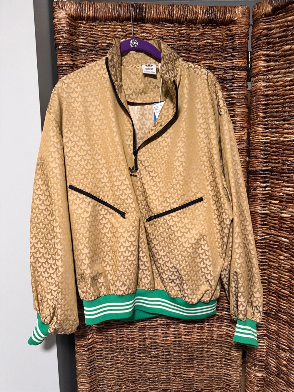 NWT women’s XS monogram adidas windbreaker
